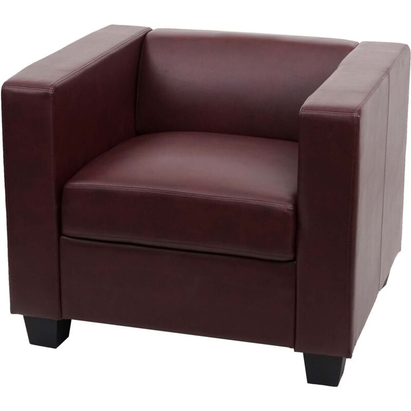 foto del prodotto hhg poltrona sofa lounge moderno elegante serie lille m65 75x86x70cm ecopelle bordeaux