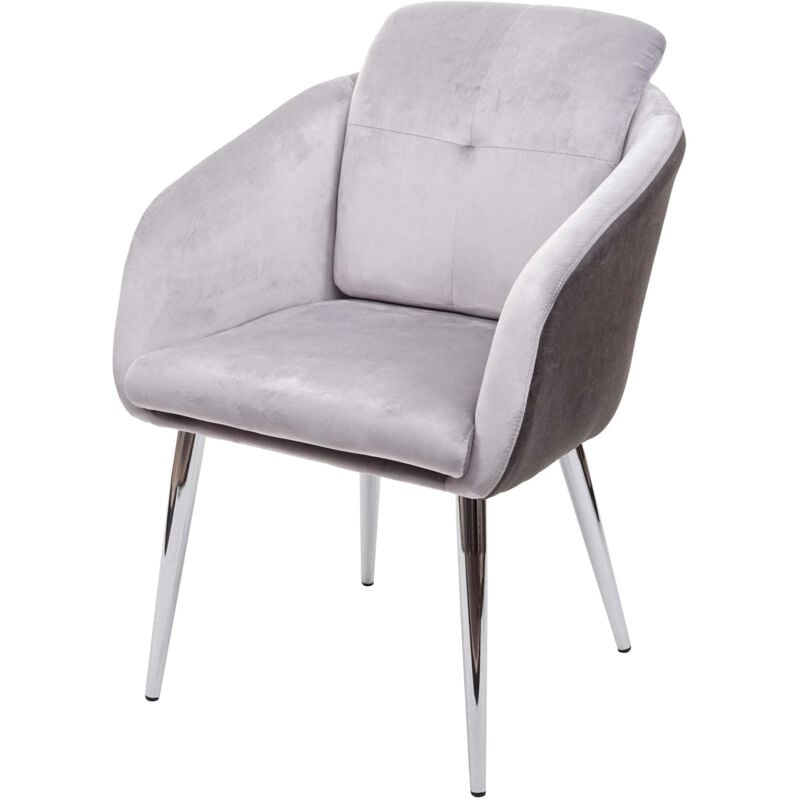 foto del prodotto hhg poltroncina lounge sala pranzo moderno 555 velluto ecopelle grigio