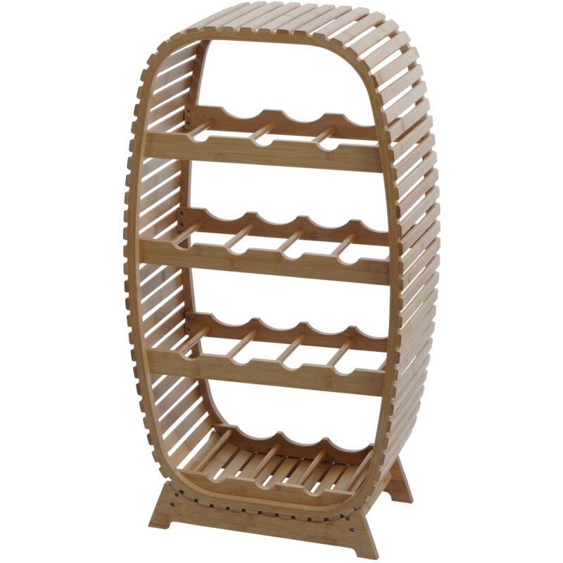 foto del prodotto hhg portabottiglie in bamb 594, minibar per 14 bottiglie, certificato mvg 85x46x25cm