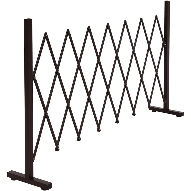 foto del prodotto hhg recinto barriera a fisarmonica estensibile 390 acciaio alluminio 103x31 200x31cm marrone