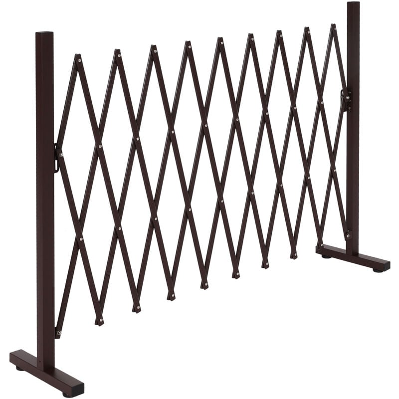 foto del prodotto hhg recinto barriera a fisarmonica estensibile 395 acciaio alluminio 103x36 265x31cm marrone