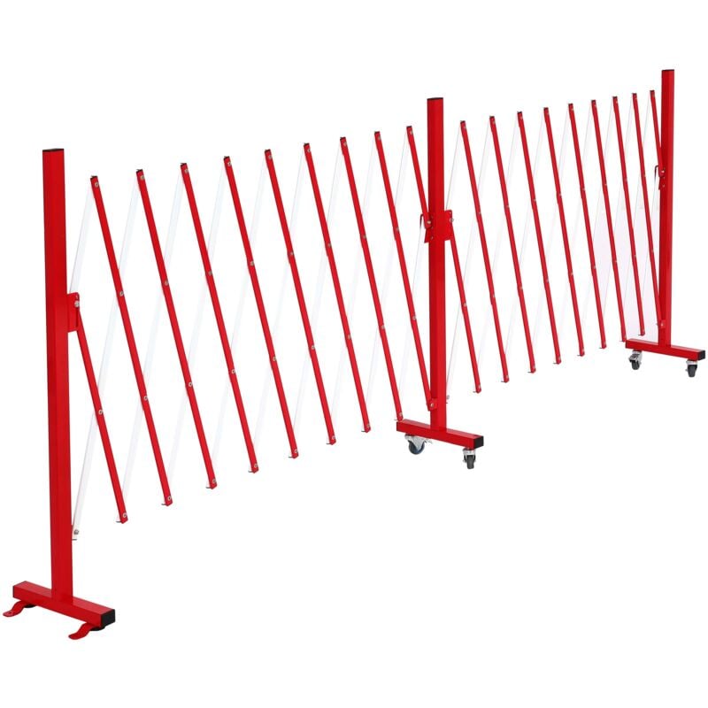 foto del prodotto hhg recinto traliccio a fisarmonica estensibile con ruote 979 alluminio acciaio rosso altezza 110cm larghezza 60 500cm
