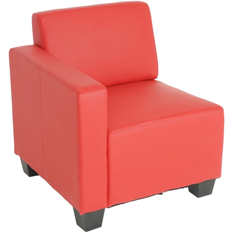 foto del prodotto hhg salotto modulare componibile lounge moderno lione n71 ecopelle parte laterale sinistra rosso