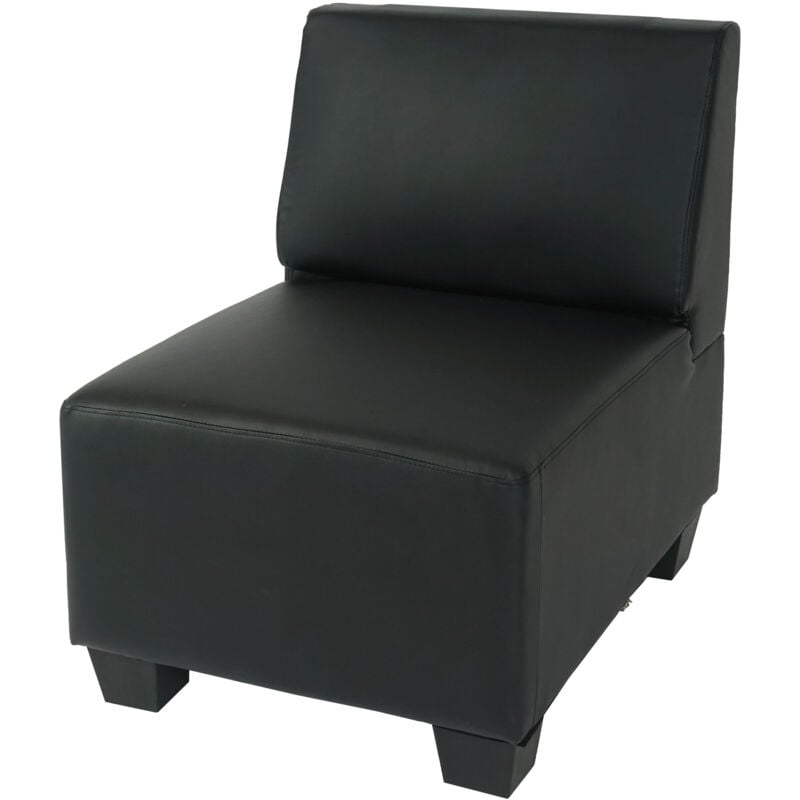 foto del prodotto hhg salotto modulare componibile lounge moderno lione n71 ecopelle poltrona parte centrale nero