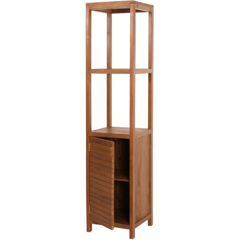 foto del prodotto hhg scaffale alto in teak 748, armadietto colonna bagno, teak di qualit b durame, 20 30 anni , 180x40cm