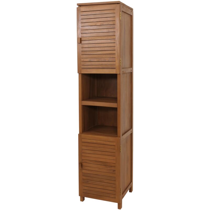 foto del prodotto hhg scaffale alto in teak 765, armadietto colonna bagno, teak di qualit b durame, 20 30 anni , 180x40cm