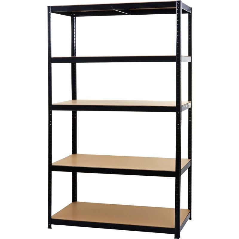 foto del prodotto hhg scaffale officina ufficio garage 410 xl metallo mdf 5x ripiani colore nero