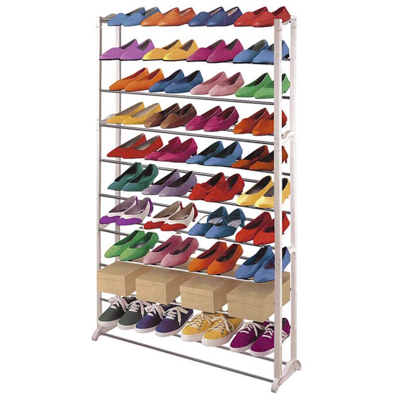 foto del prodotto hhg scarpiera scaffale plastica metallo 40 paia di scarpe 25x72x140cm molto pratico