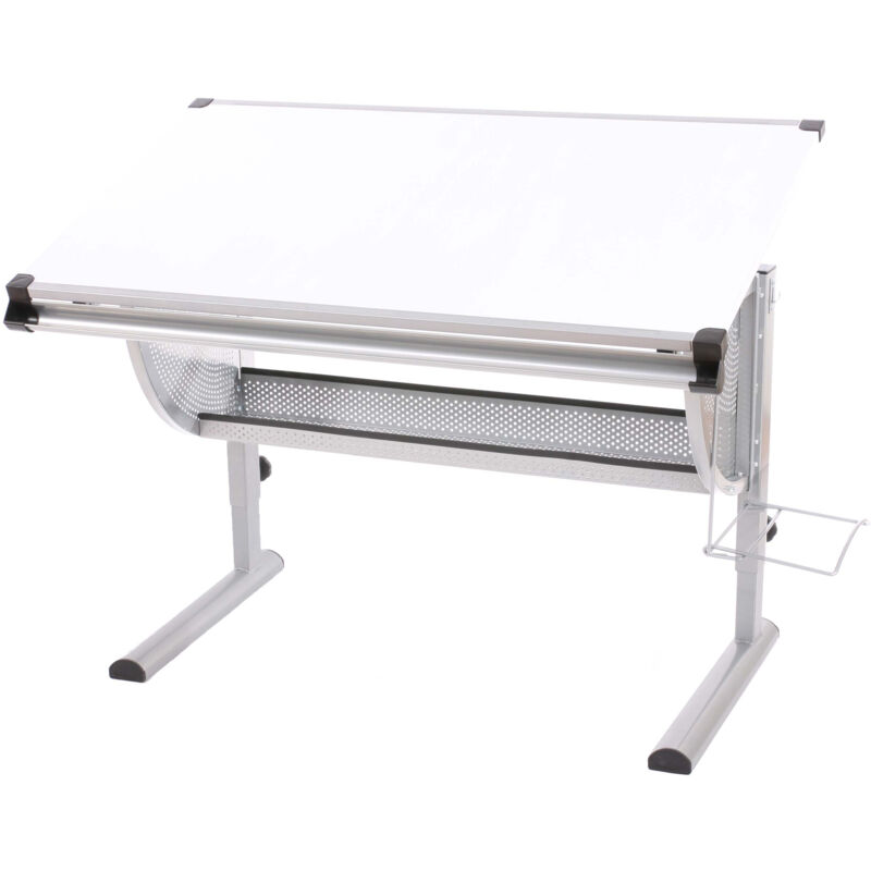 foto del prodotto hhg scrivania banco scuola con sottobanco oxford multiregolabile disegno 68x118x62 92cm bianco