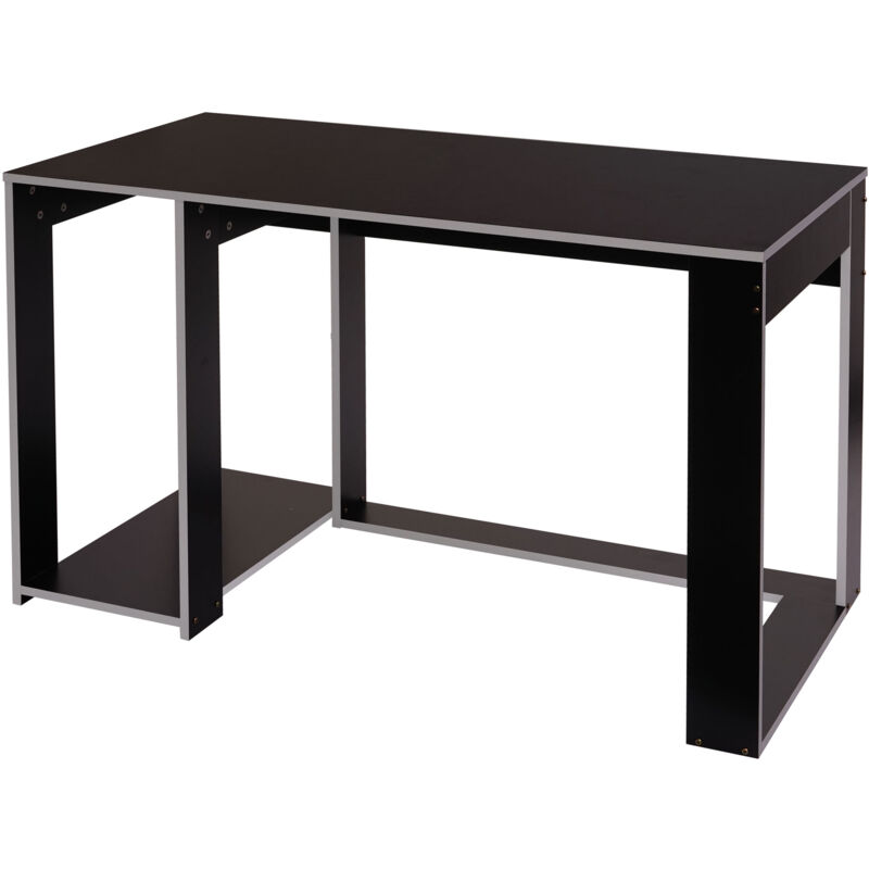 foto del prodotto hhg scrivania ufficio computer 834 mdf 60x120x76cm nero e grigio