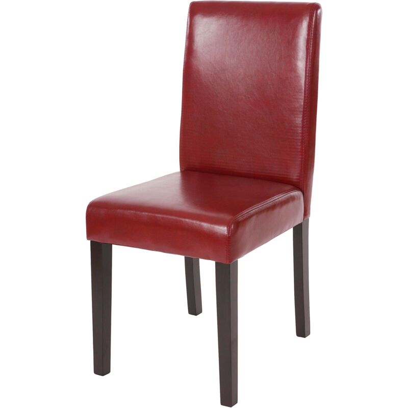 foto del prodotto hhg sedia littau ecopelle soggiorno cucina sala da pranzo 43x56x90cm rosso piedi scuri