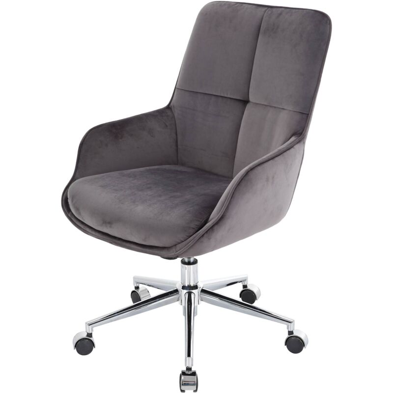 foto del prodotto hhg sedia poltrona regolabile girevole studio ufficio con braccioli mvg 120kg 122 velluto grigio scuro