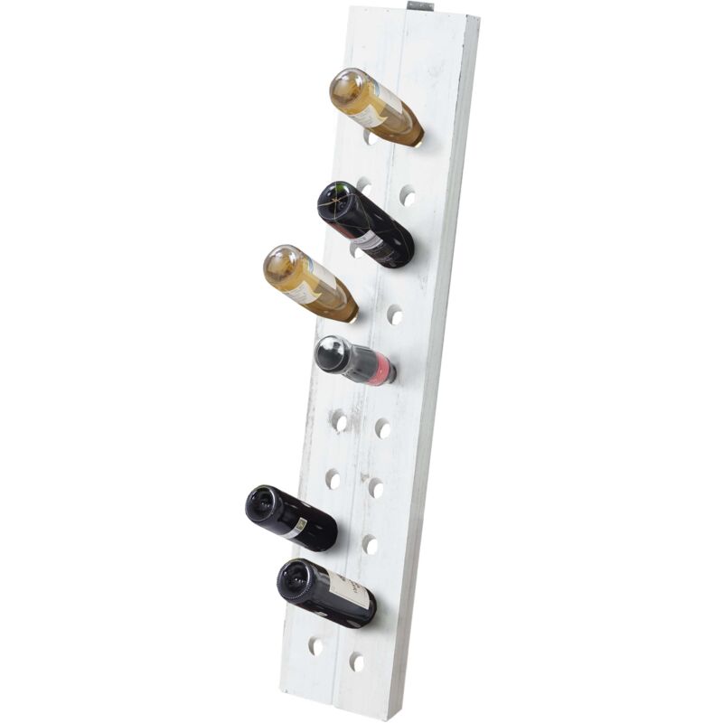 foto del prodotto hhg serie vintage portabottiglie 131 legno paulonia 120x22x5cm bianco