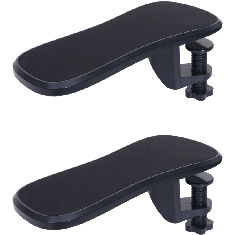 foto del prodotto hhg set 2 braccioli per scrivania 673, supporto poggiapolsi sostegno ripiano regolabile ergonomico nero