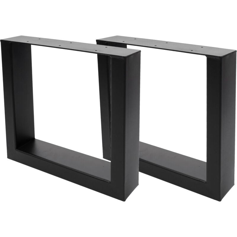 foto del prodotto hhg set 2x gambe piedi rettangolari per tavoli scrivanie 886 37x40cm ferro verniciato colore nero