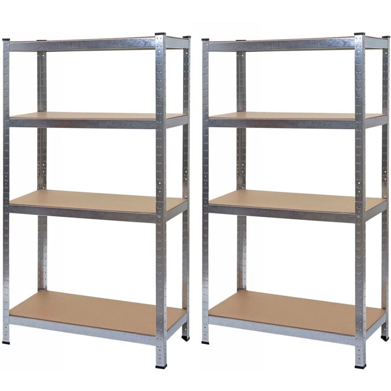 foto del prodotto hhg set 2x scaffali officina ufficio 094 mdf metallo 40x80x160cm 4x ripiani grigio