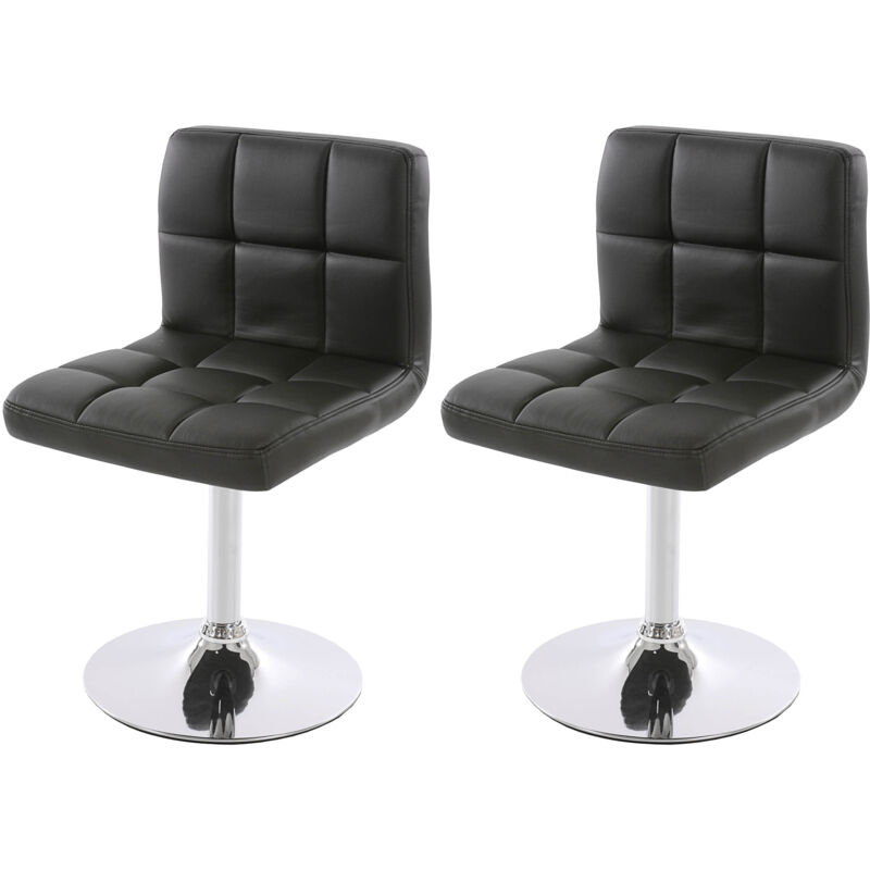foto del prodotto hhg set 2x sedie lounge girevole elegante imbottita kavala ecopelle 44x43x76cm nero