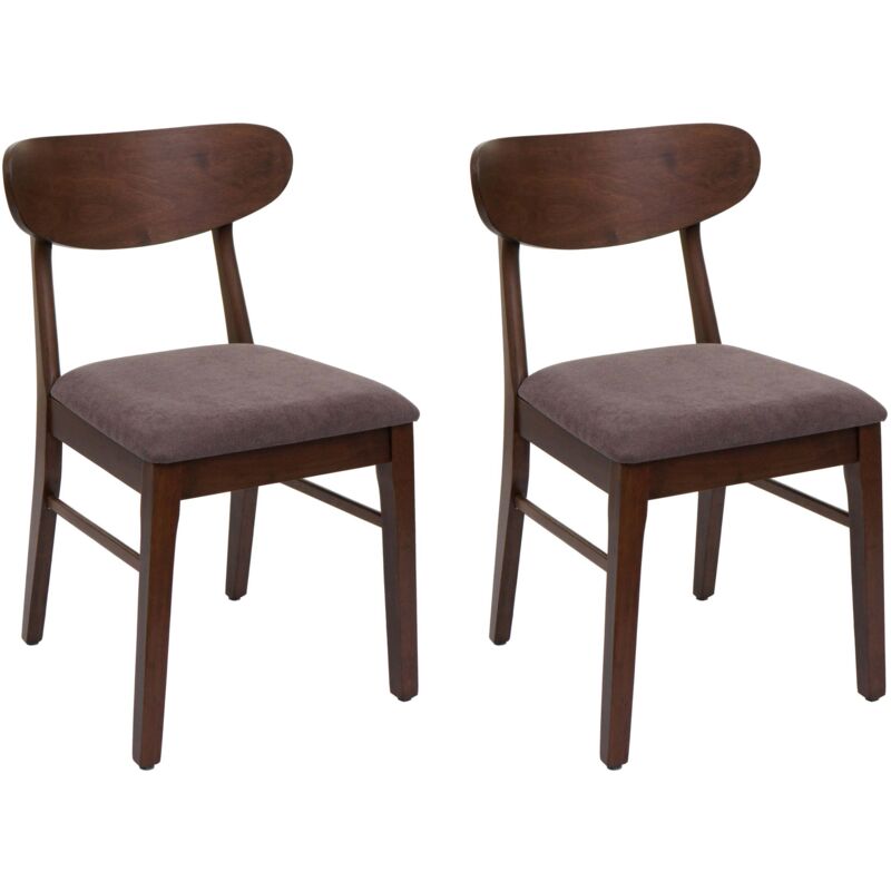 foto del prodotto hhg set 2x sedie sala pranzo soggiorno 698 79x45x49cm 150kg tessuto legno scuro taupe