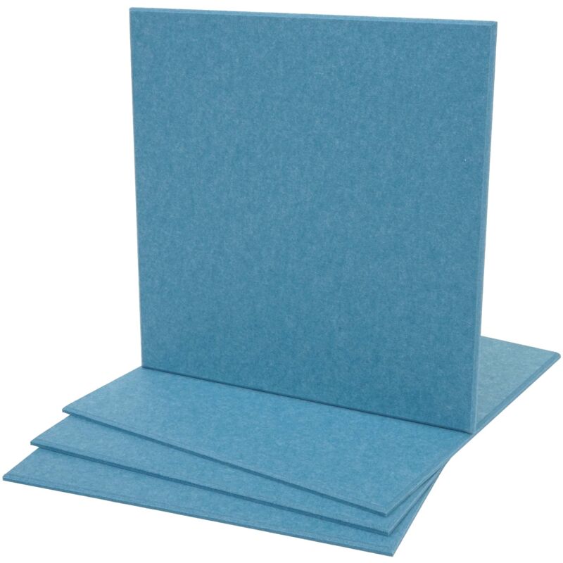 foto del prodotto hhg set 4x pannelli acustici fonoisolanti da parete 50x50cm 1mq 572 tessuto blu