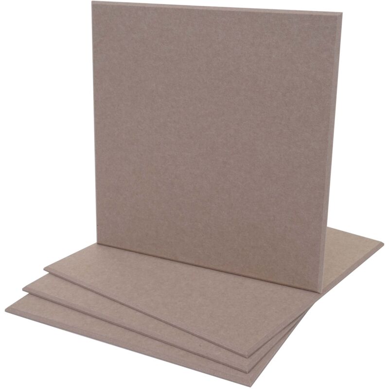 foto del prodotto hhg set 4x pannelli acustici fonoisolanti da parete 50x50cm 1mq 572 tessuto marrone chiaro