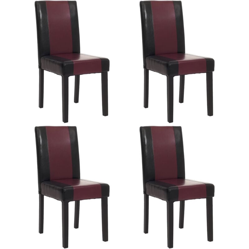 foto del prodotto hhg set 4x sedie littau ecopelle soggiorno cucina sala da pranzo 43x56x90cm nero e rosso
