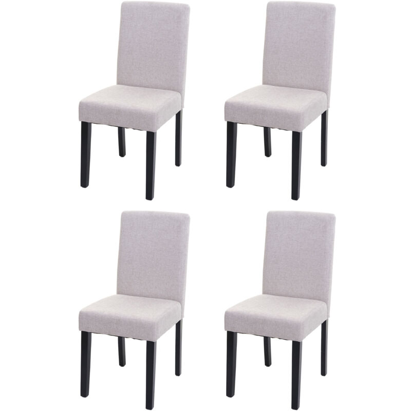 foto del prodotto hhg set 4x sedie littau tessuto soggiorno cucina sala da pranzo 43x56x90cm avorio beige piedi scuri