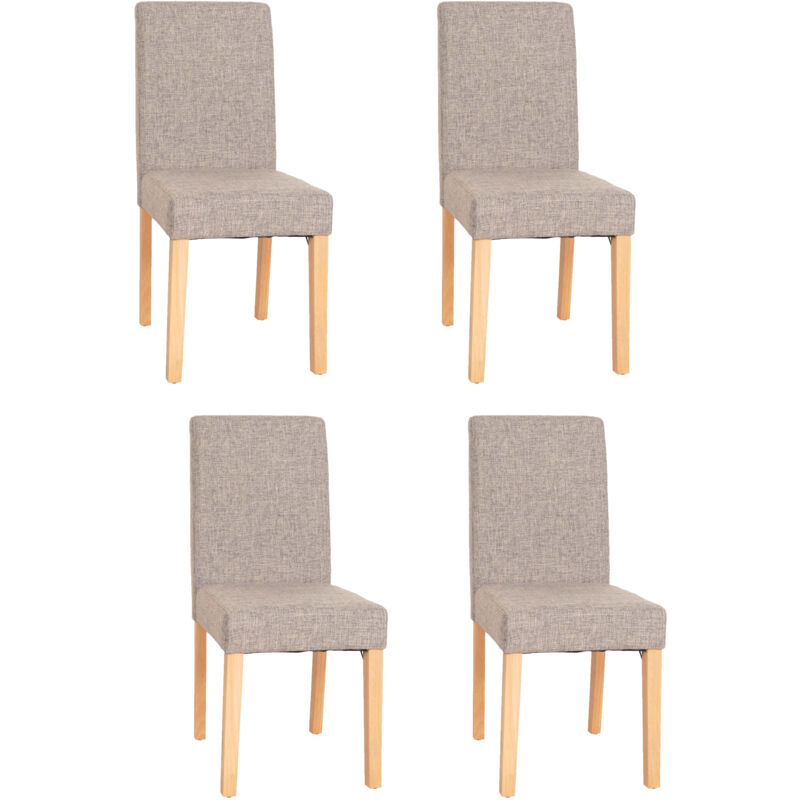 foto del prodotto hhg set 4x sedie littau tessuto soggiorno cucina sala da pranzo 43x56x90cm grigio piedi chiari