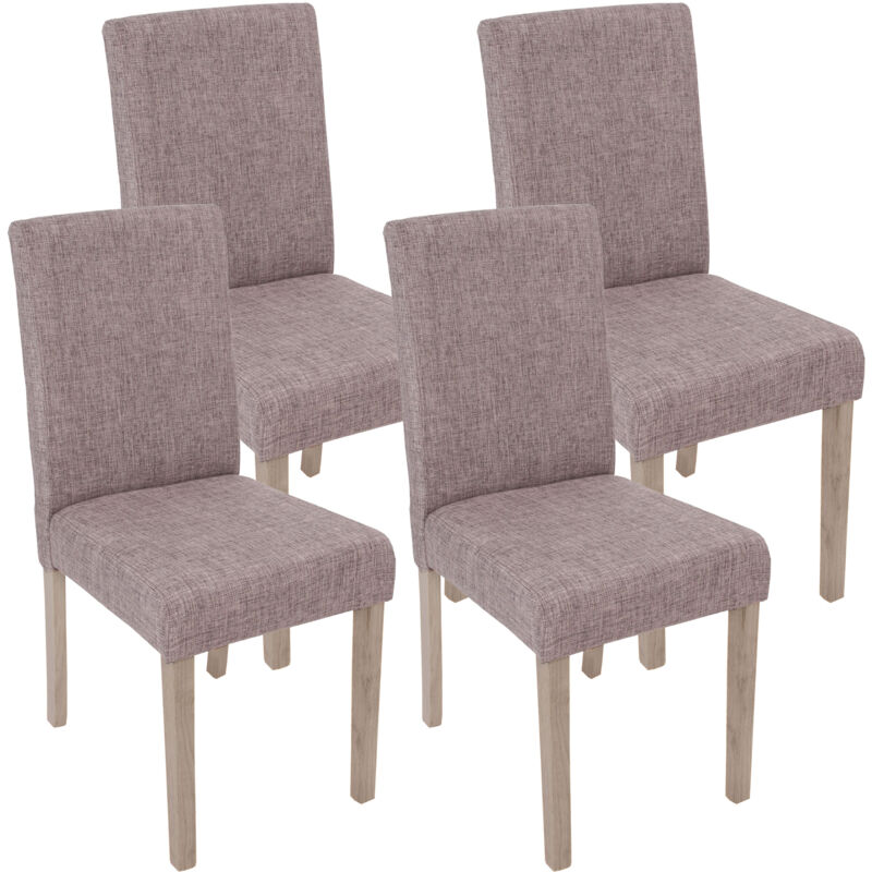 foto del prodotto hhg set 4x sedie littau tessuto soggiorno cucina sala da pranzo 43x56x90cm grigio piedi color rovere
