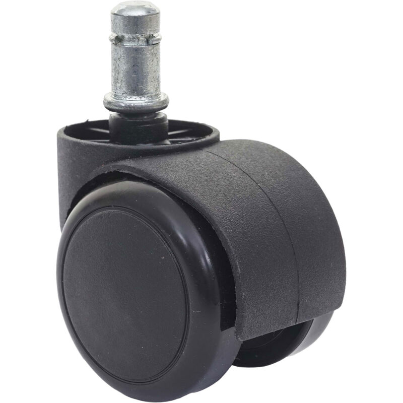 foto del prodotto hhg set 5x ruote per sedie poltrone girevoli 50mm 332 plastica poliuretano nero