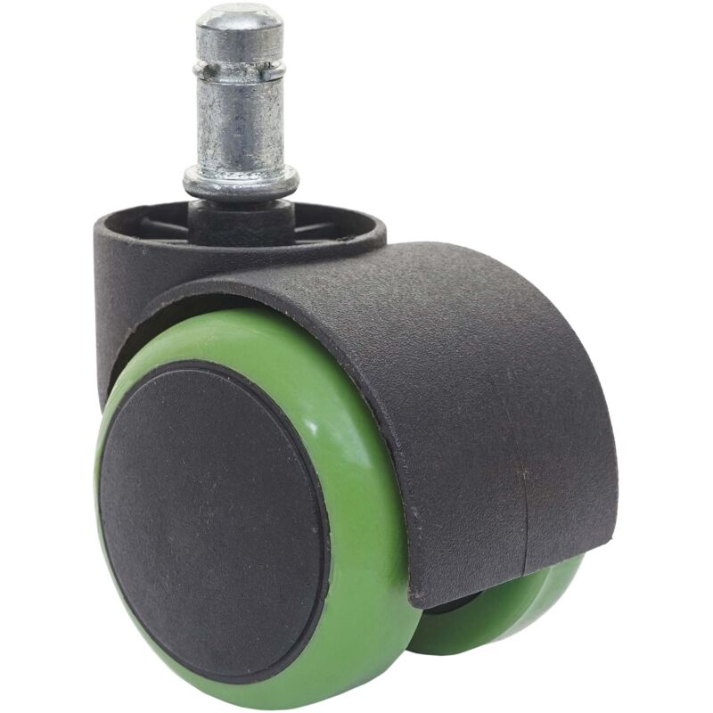 foto del prodotto hhg set 5x ruote per sedie poltrone girevoli 50mm 332 plastica poliuretano verde