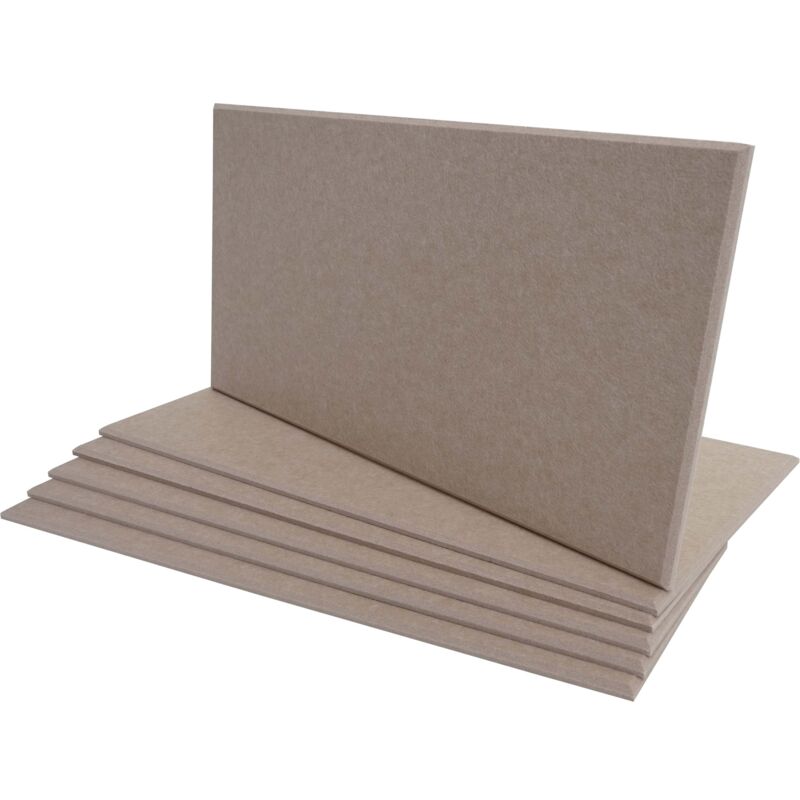 foto del prodotto hhg set 6x pannelli acustici fonoisolanti da parete 60x30cm 1mq 576 tessuto marrone chiaro