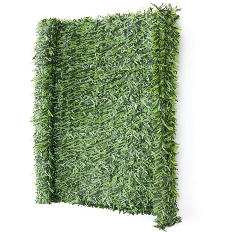 foto del prodotto hhg siepe artificiale privacy balcone giardino rete decorativo n77 chiaro 500x100cm