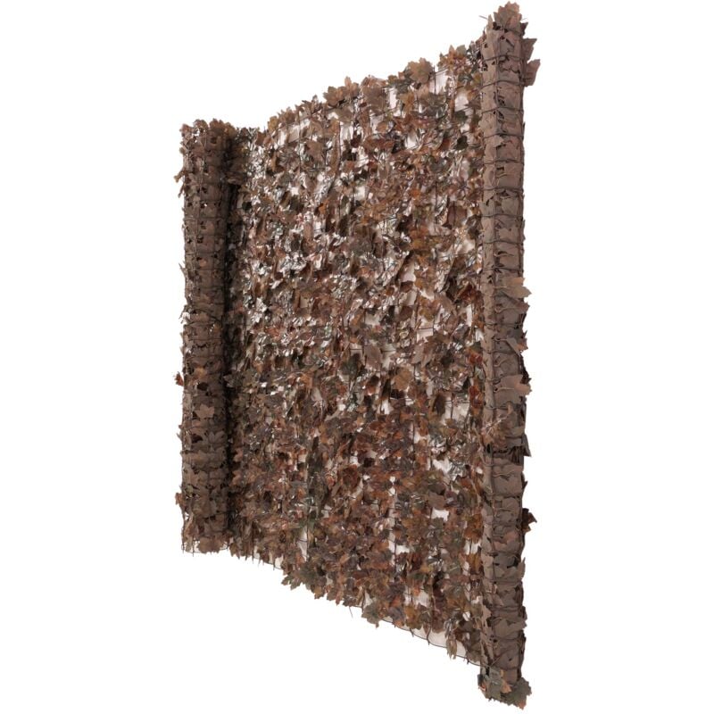 foto del prodotto hhg siepe artificiale privacy balcone giardino rete decorativo n77 poliestere acero scuro 500x100cm