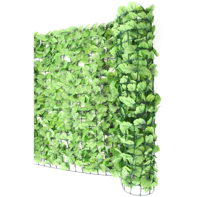 foto del prodotto hhg siepe artificiale privacy balcone giardino rete decorativo n77 poliestere chiaro 500x100cm