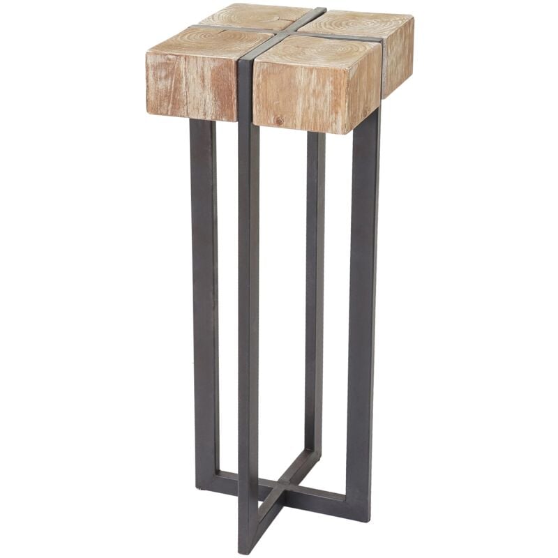 foto del prodotto hhg tavolino alto portavasi 901 legno di pino massello metallo