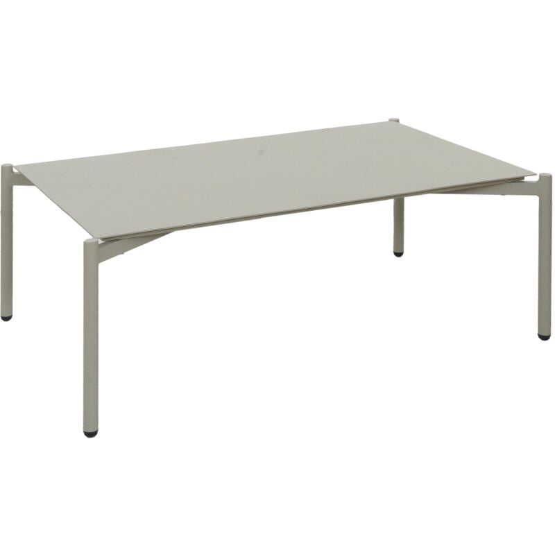 foto del prodotto hhg tavolino da giardino in alluminio 594, tavolo da salotto per esterni da caff da balcone, 105x65cm, verde chiaro