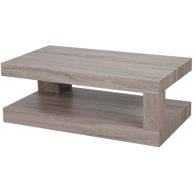 foto del prodotto hhg tavolino salotto divano elegante 394 mdf 60x110x40cm colore rovere scuro