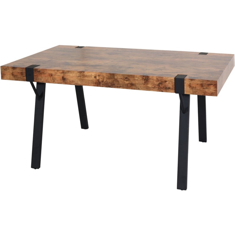 foto del prodotto hhg tavolo sala da pranzo cucina 741 75x150x90cm ferro verniciato mdf effetto legno
