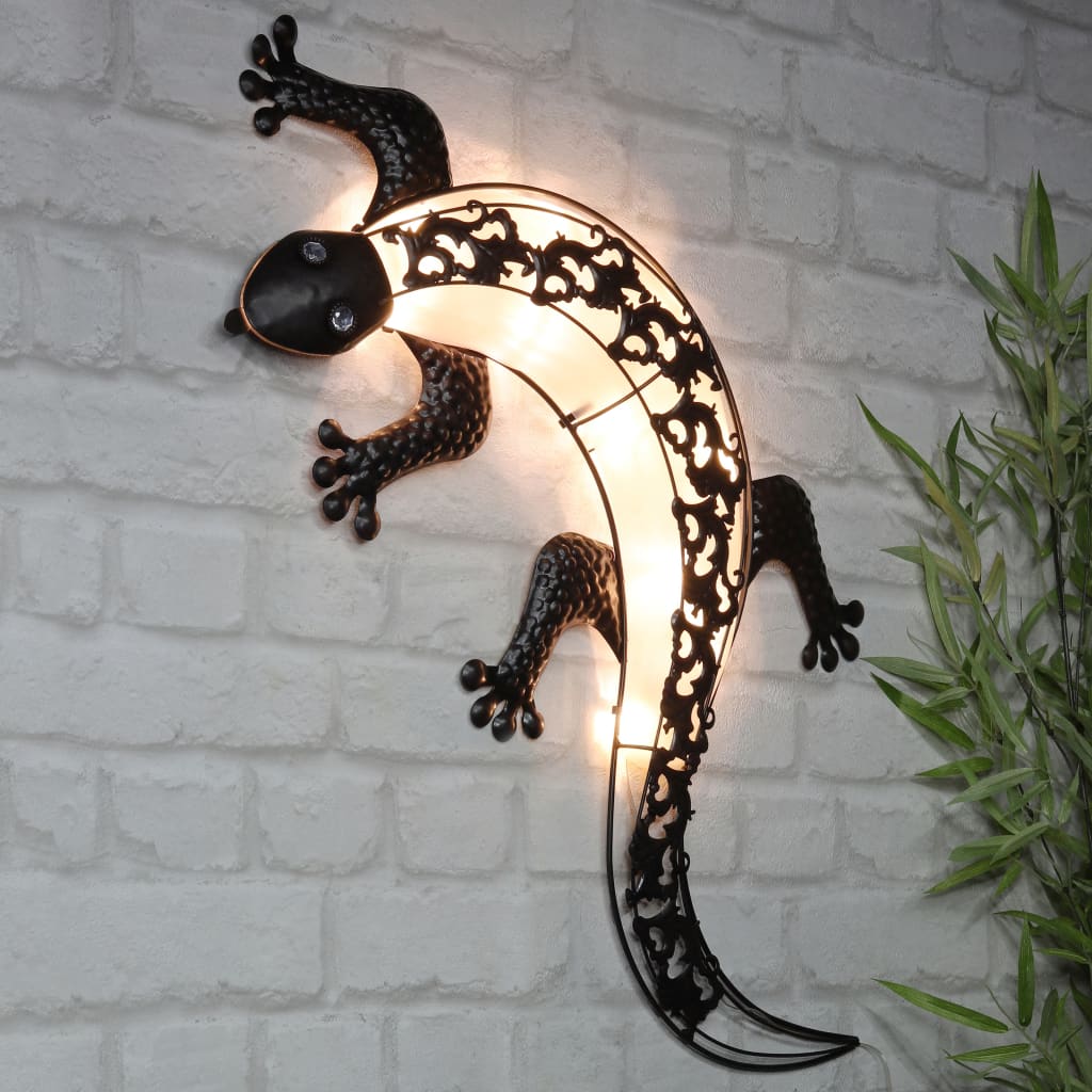 foto del prodotto hi applique da giardino a led solare a forma di geco cod mxl 55716