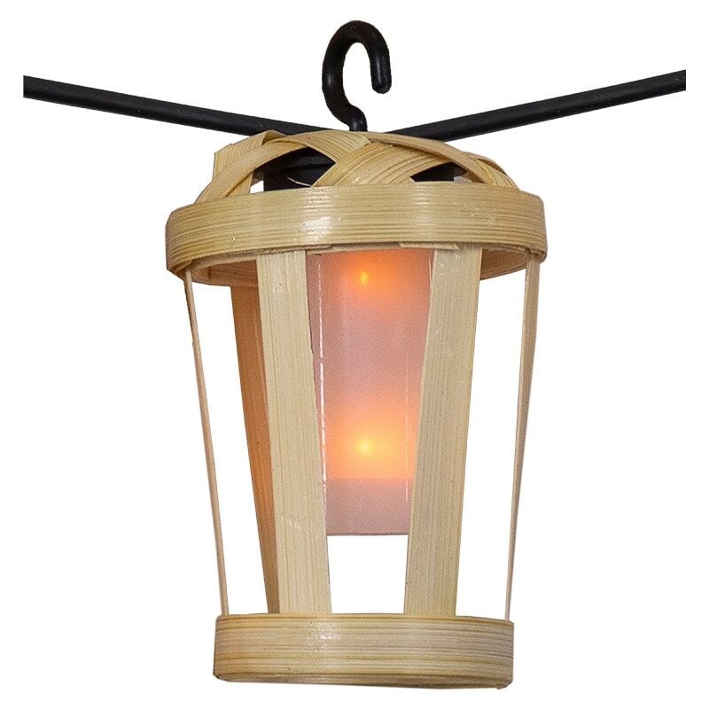 foto del prodotto hiama stringa luminosa per interni ed esterni. 10 lampadine led a luce calda con carica solare e batteria ricaricabile. prodotto in spagna