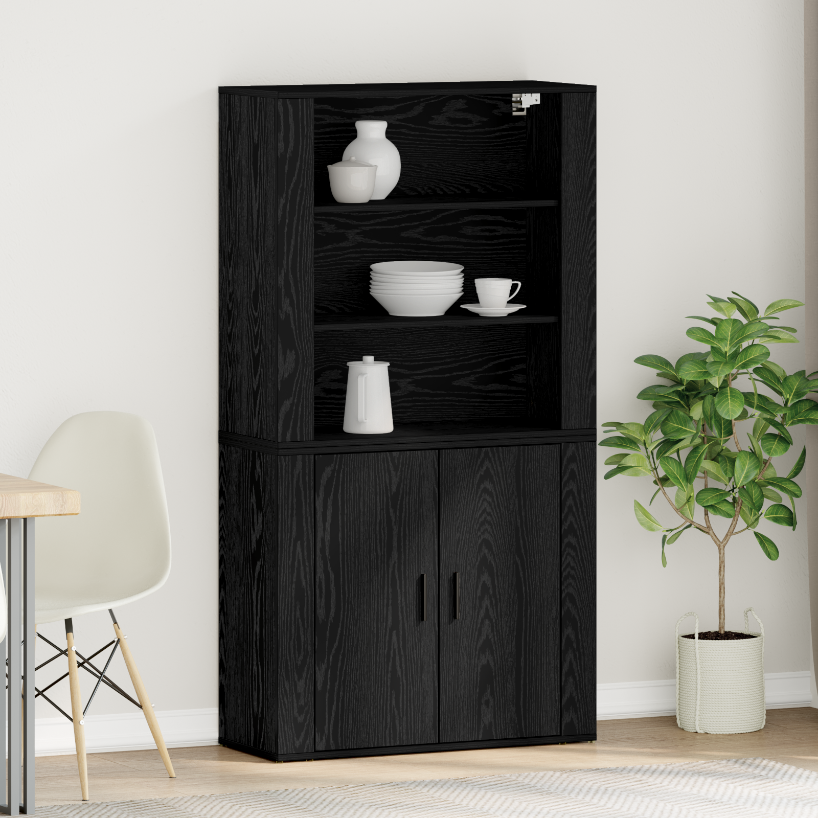 foto del prodotto highboard in rovere nero in legno ingegnerizzato