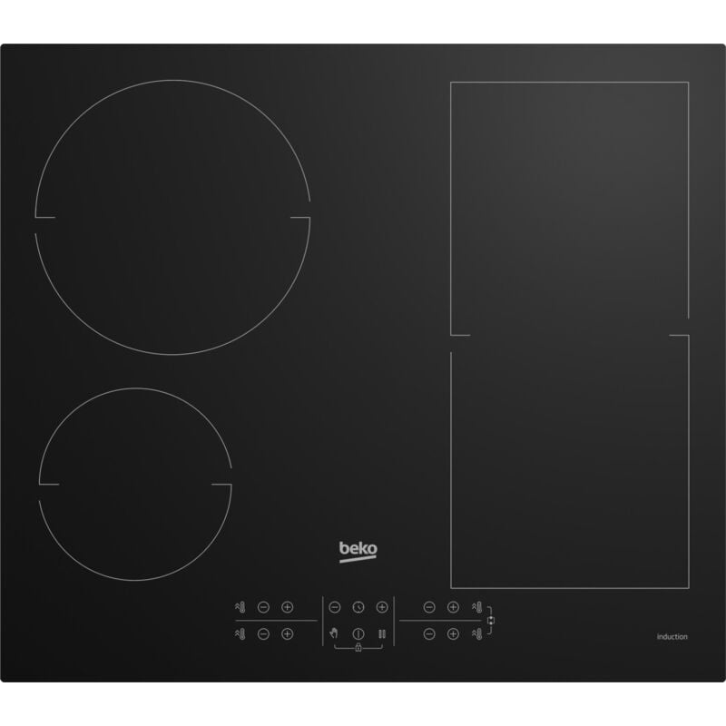 foto del prodotto hii64210fmtr nero induzione 60cm 4 fornelli beko