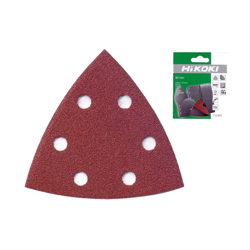 foto del prodotto hikoki 753404 fogli abrasivi levigatrice sanding delta 94mm grana 100 10 pezzi