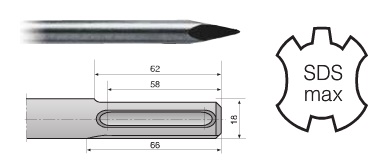 foto del prodotto hikoki acc. scalpello sds-max punta mm.400