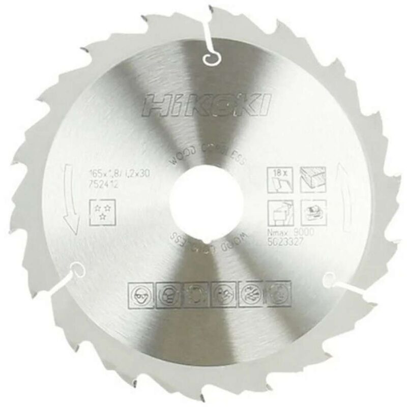 foto del prodotto hikoki accessori lama per sega circolare per legno 165x30 mm, 18 denti 752412