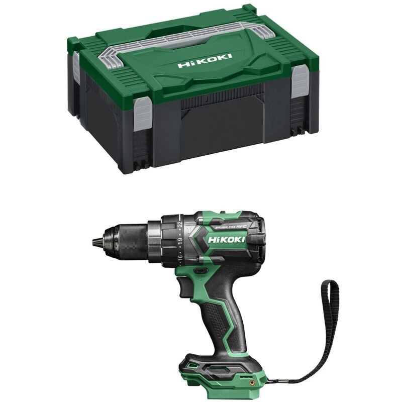 foto del prodotto hikoki akku schlagbohrschrauber dv18dcw2z, 13mm metall-schnellspannbohrfutter (18v, max. festdrehmoment hart: 140 nm, brushless, zubehör: 1 zusatzhandgriff, 1 hscii koffer, ohne akku und ladegerät)