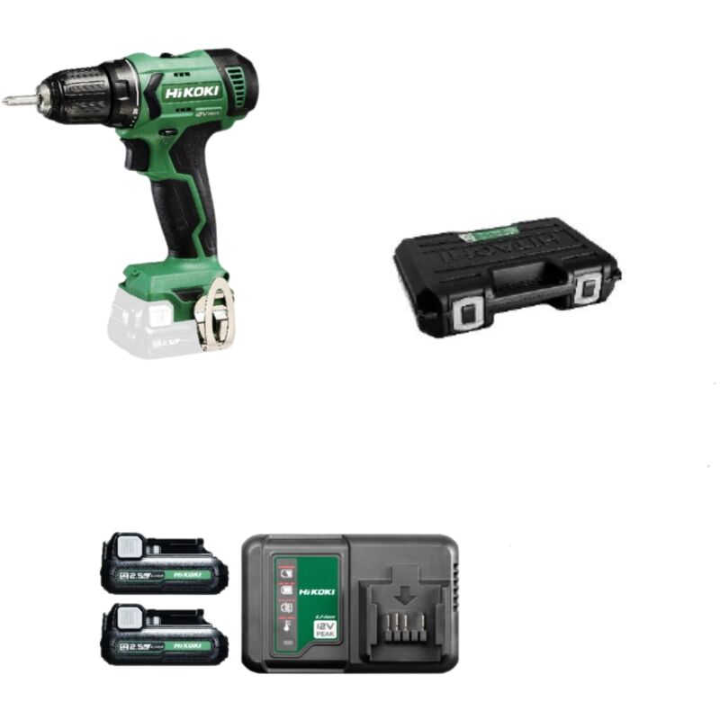 foto del prodotto hikoki dv12dawfz trapano avvitatore c percussione 12v 38nm 2x2.5ah valigetta