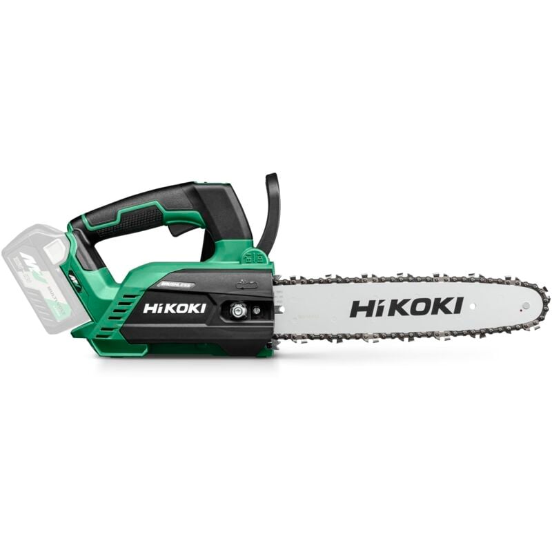 foto del prodotto hikoki sega a batteria 36 v 30 cm lama per sega, motore brushless, leggero, potente, taglio preciso ideale per la cura degli alberi senza