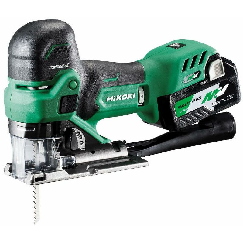 foto del prodotto hikoki seghetto alternativo 160mm 36v 2,5ah multivolt li ion brushless impugnatura mushless hc cj36dbwrz