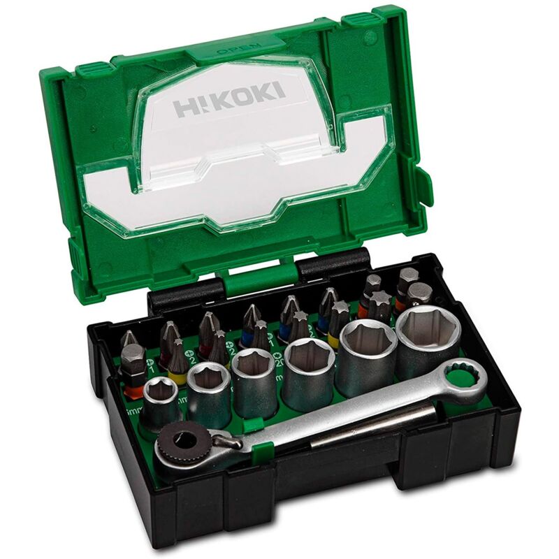 foto del prodotto hikoki set di bussole e bit per avvitare 40030020 24 pezzi 